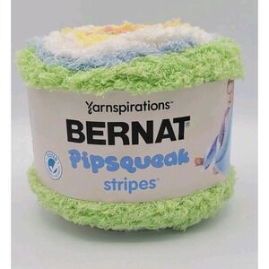 Yarnspirations Bernat Pipsqueak Stripes Green Blue Yellow Peach Octopus Garden